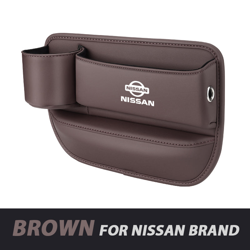 ✨Hot Selling Products of 2026🔥Exclusive Logo Leather Car Seat Storage Box With Water Cup Holder