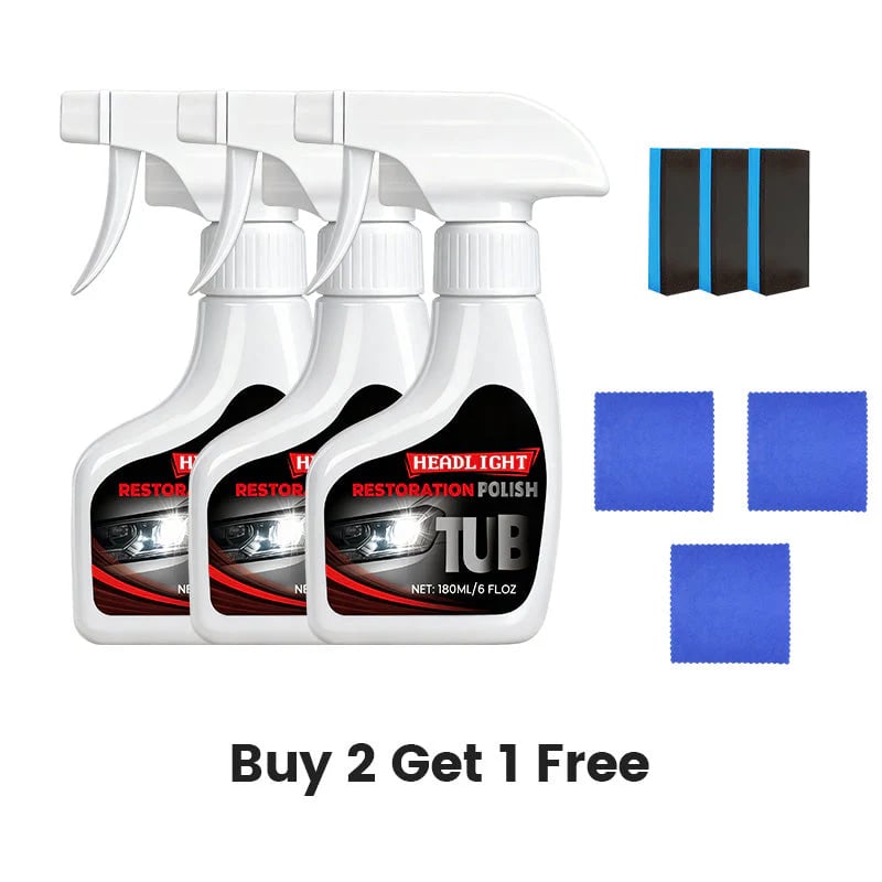 Professional Headlight Restorer 180 ml with Sponge 🧽🚗