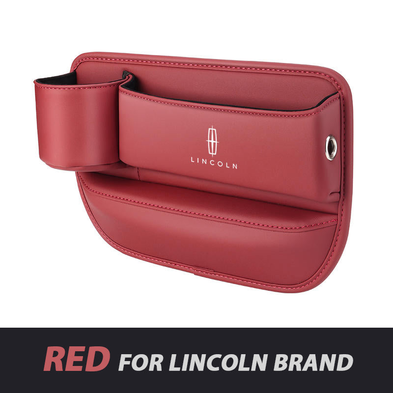 ✨Hot Selling Products of 2026🔥Exclusive Logo Leather Car Seat Storage Box With Water Cup Holder