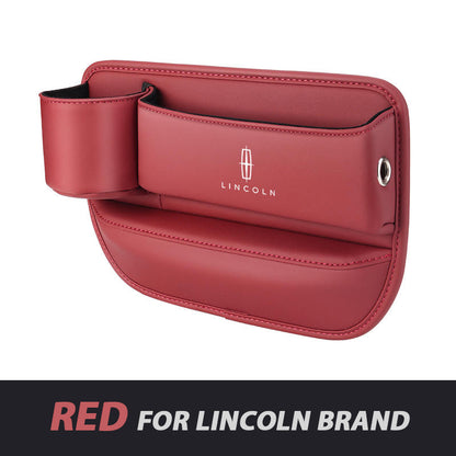 ✨Hot Selling Products of 2026🔥Exclusive Logo Leather Car Seat Storage Box With Water Cup Holder