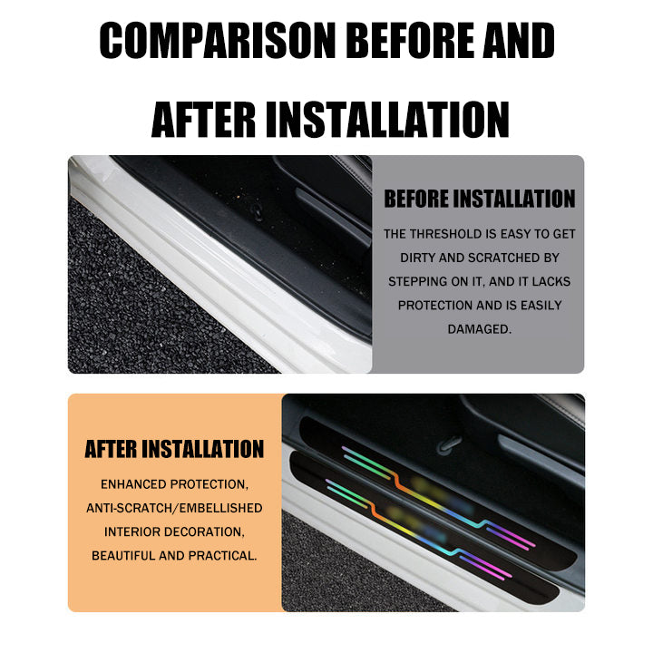 【Car Door Sill Strips Laser Decorative Anti-Scratch Strips 】（4PCS）