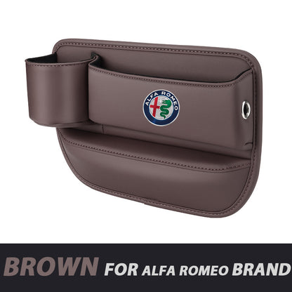 ✨Hot Selling Products of 2026🔥Exclusive Logo Leather Car Seat Storage Box With Water Cup Holder