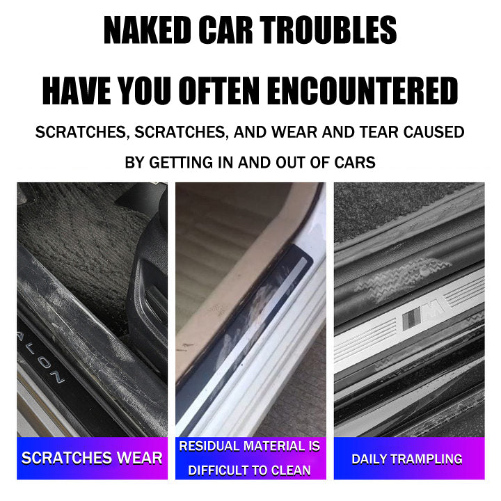 【Car Door Sill Strips Laser Decorative Anti-Scratch Strips 】（4PCS）
