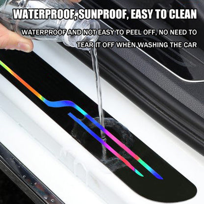 【Car Door Sill Strips Laser Decorative Anti-Scratch Strips 】（4PCS）