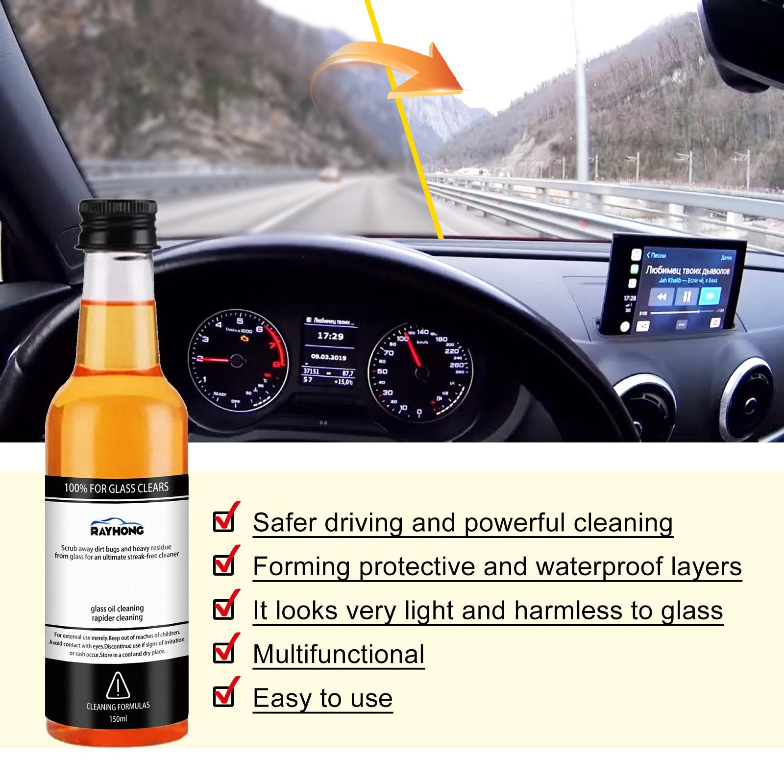 Car Glass Oil Film to Protect Against Rain and Defogger