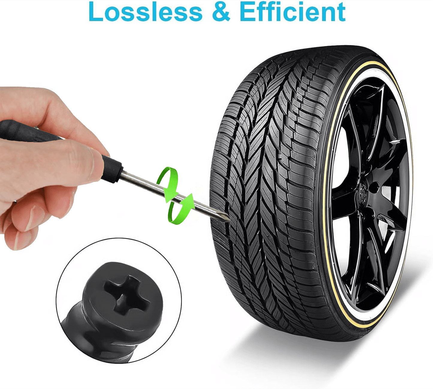 🔩60PCS Tire Repair Rubber Nails Kit with 2 Sizes