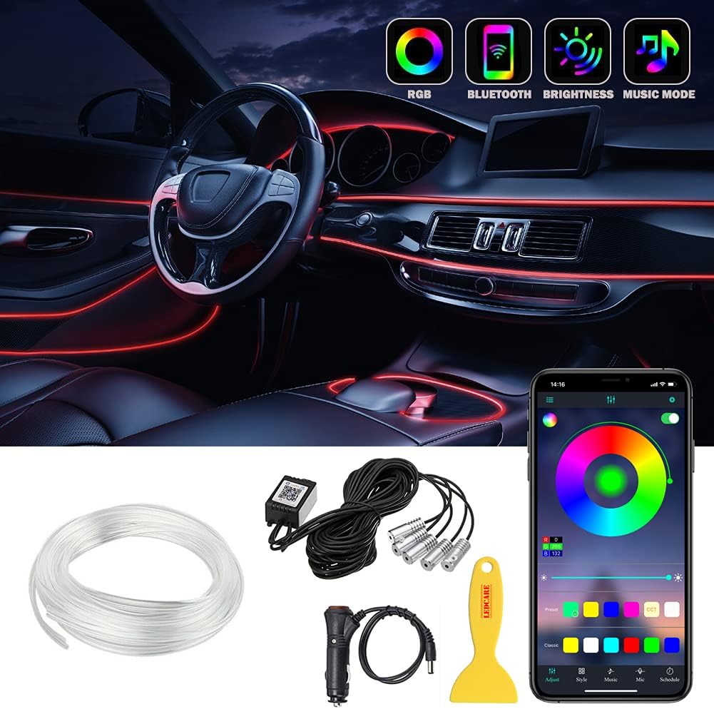 TikTok Hot SaleCar Interior LED Strip Atmosphere Lights Pro(7 Light Colors & APP control)
