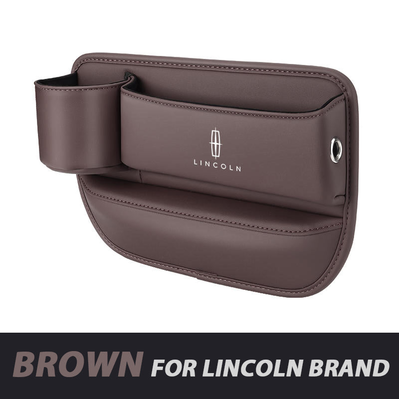 ✨Hot Selling Products of 2026🔥Exclusive Logo Leather Car Seat Storage Box With Water Cup Holder