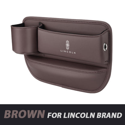 ✨Hot Selling Products of 2026🔥Exclusive Logo Leather Car Seat Storage Box With Water Cup Holder