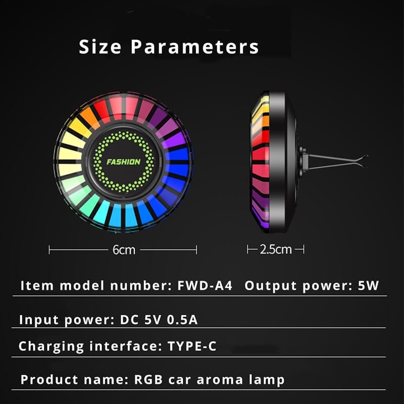 Bluetooth Car RGB Ambient Light USB Vehicle Rhythm Fragrance Lamp Strip Air FreshenerFree Shipping - Beamingwise