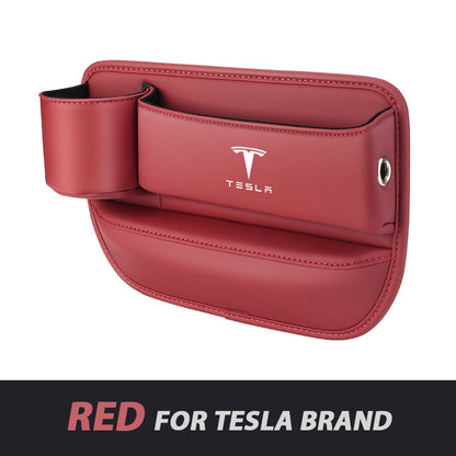 ✨Hot Selling Products of 2026🔥Exclusive Logo Leather Car Seat Storage Box With Water Cup Holder