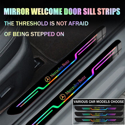 【Car Door Sill Strips Laser Decorative Anti-Scratch Strips 】（4PCS）