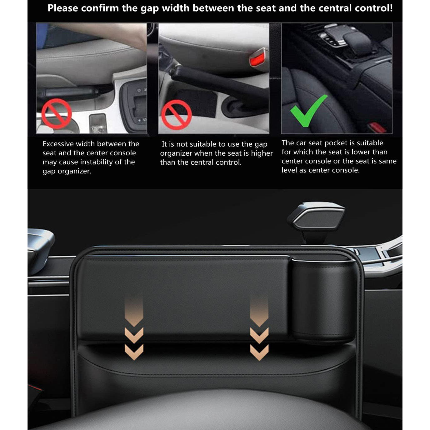 ✨Hot Selling Products of 2026🔥Exclusive Logo Leather Car Seat Storage Box With Water Cup Holder
