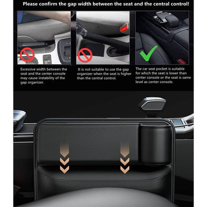 ✨Hot Selling Products of 2026🔥Exclusive Logo Leather Car Seat Storage Box With Water Cup Holder