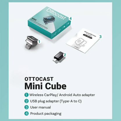 Ottocast Mini 3.0 Ultra Cube wireless CarPlay Android Auto Adapter