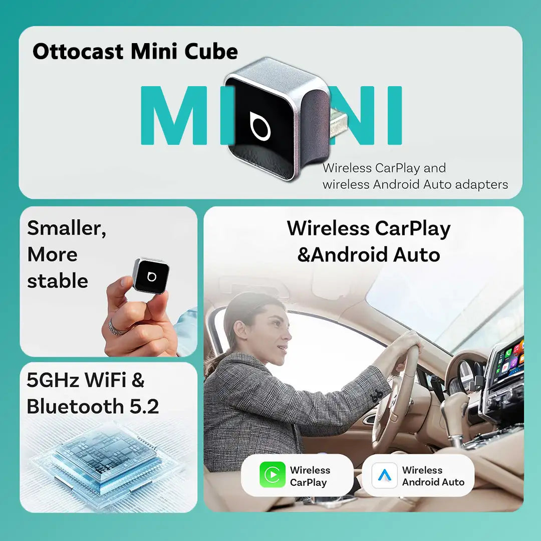 Ottocast Mini 3.0 Ultra Cube wireless CarPlay Android Auto Adapter