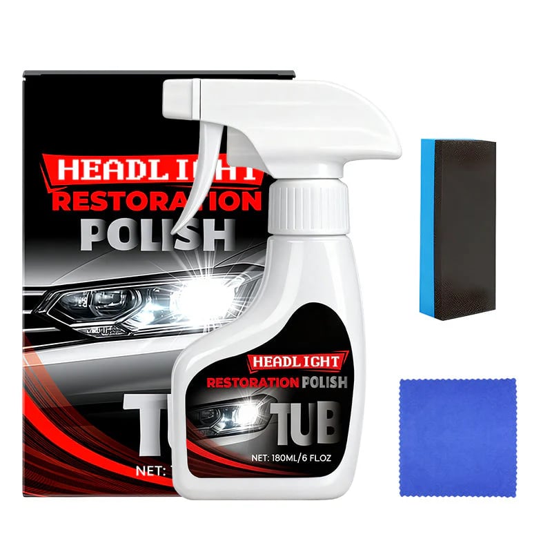 Professional Headlight Restorer 180 ml with Sponge 🧽🚗