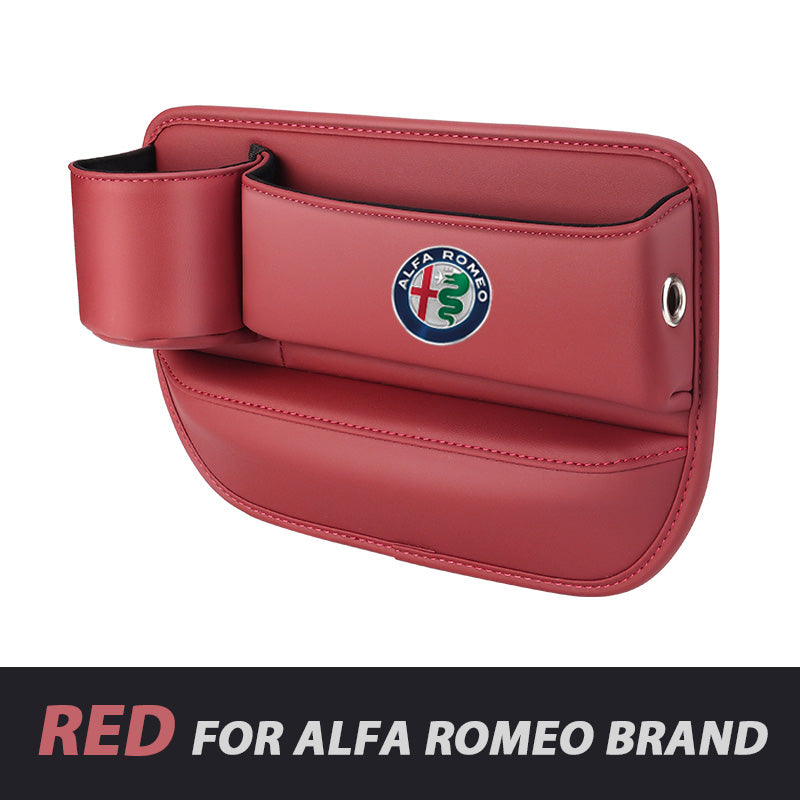 ✨Hot Selling Products of 2026🔥Exclusive Logo Leather Car Seat Storage Box With Water Cup Holder