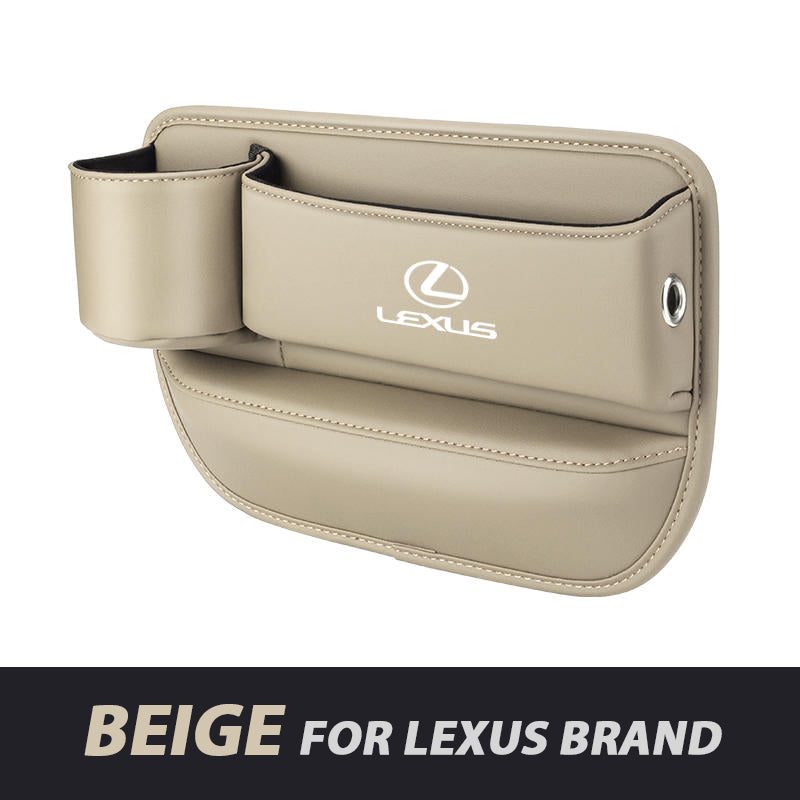 ✨Hot Selling Products of 2026🔥Exclusive Logo Leather Car Seat Storage Box With Water Cup Holder
