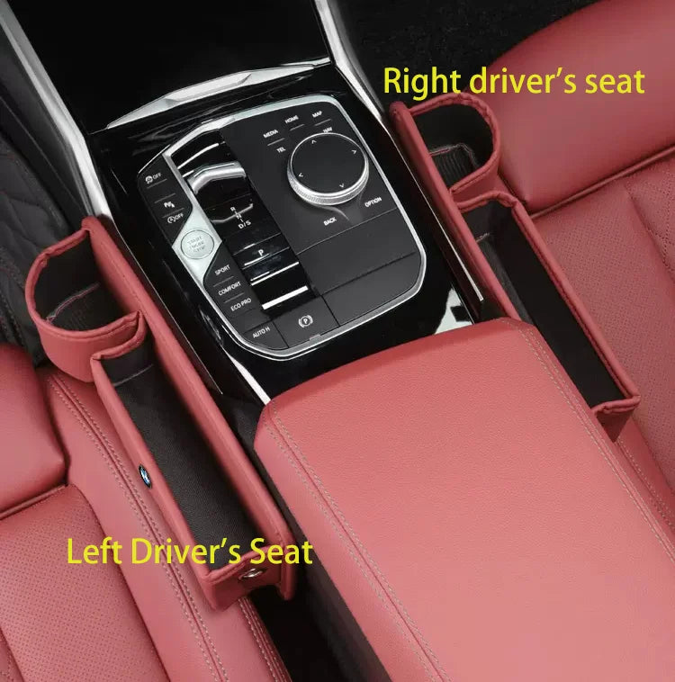 ✨Hot Selling Products of 2026🔥Exclusive Logo Leather Car Seat Storage Box With Water Cup Holder
