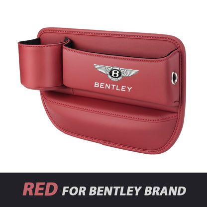 ✨Hot Selling Products of 2026🔥Exclusive Logo Leather Car Seat Storage Box With Water Cup Holder