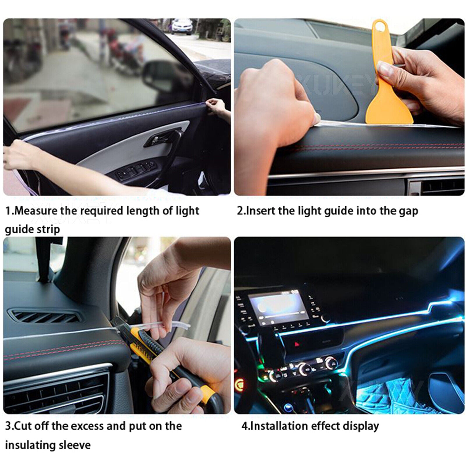TikTok Hot SaleCar Interior LED Strip Atmosphere Lights Pro(7 Light Colors & APP control)