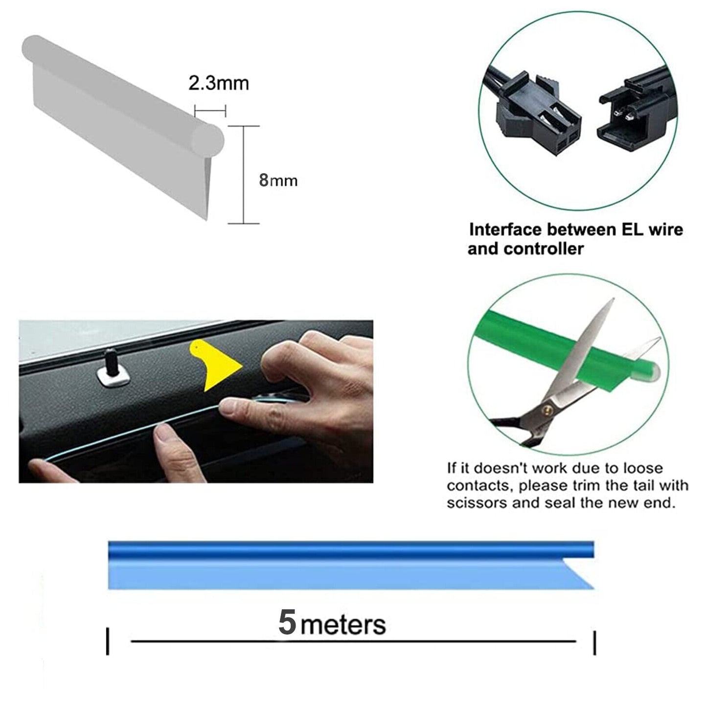 TikTok Hot SaleCar Interior LED Strip Atmosphere Lights Pro(7 Light Colors & APP control)