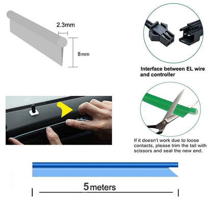 TikTok Hot SaleCar Interior LED Strip Atmosphere Lights Pro(7 Light Colors & APP control)