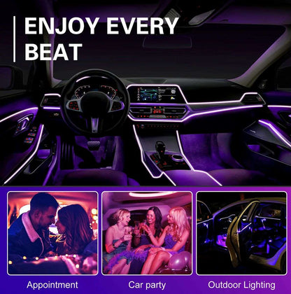 TikTok Hot SaleCar Interior LED Strip Atmosphere Lights Pro(7 Light Colors & APP control)